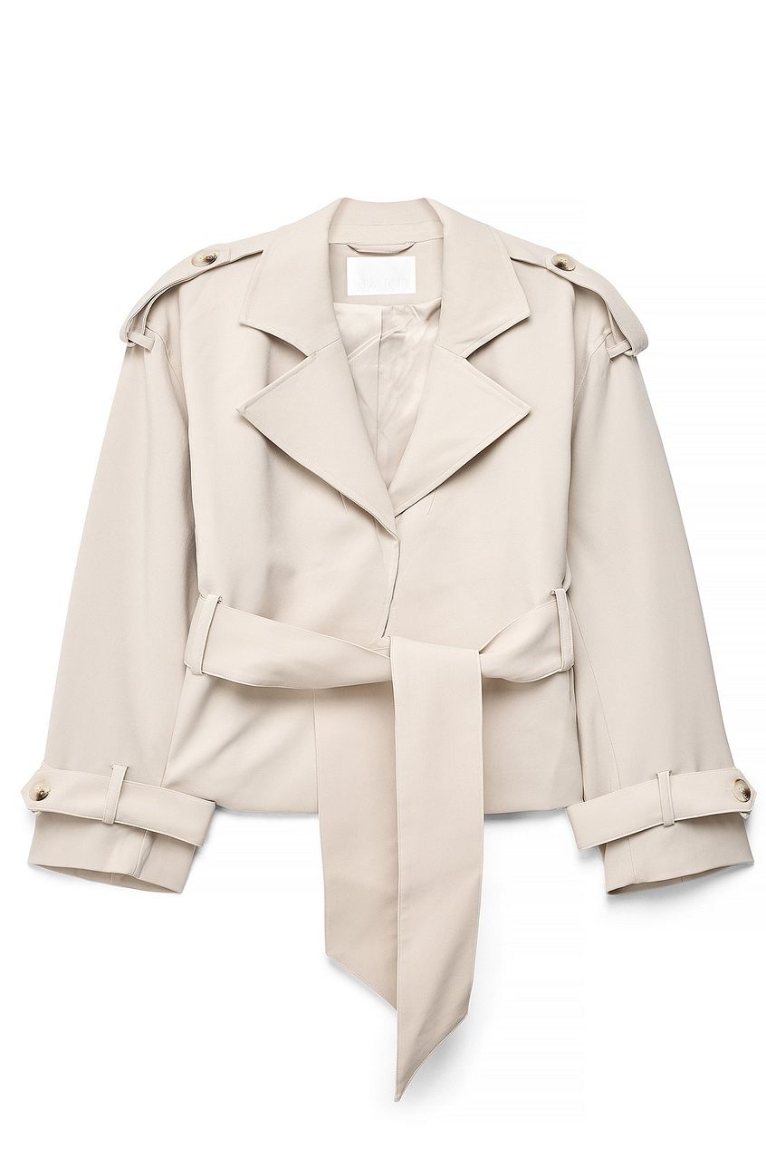 Belted Short Trench Coat