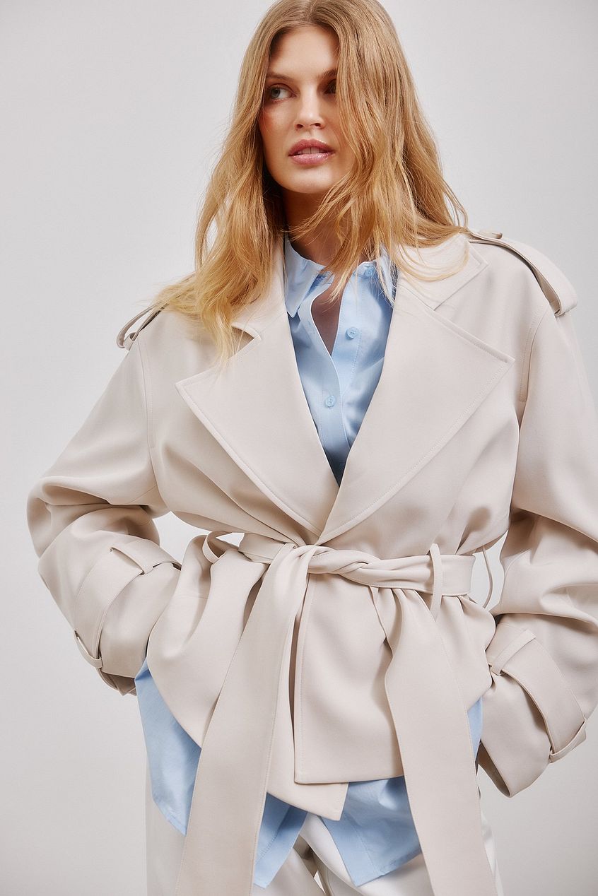 Belted Short Trench Coat